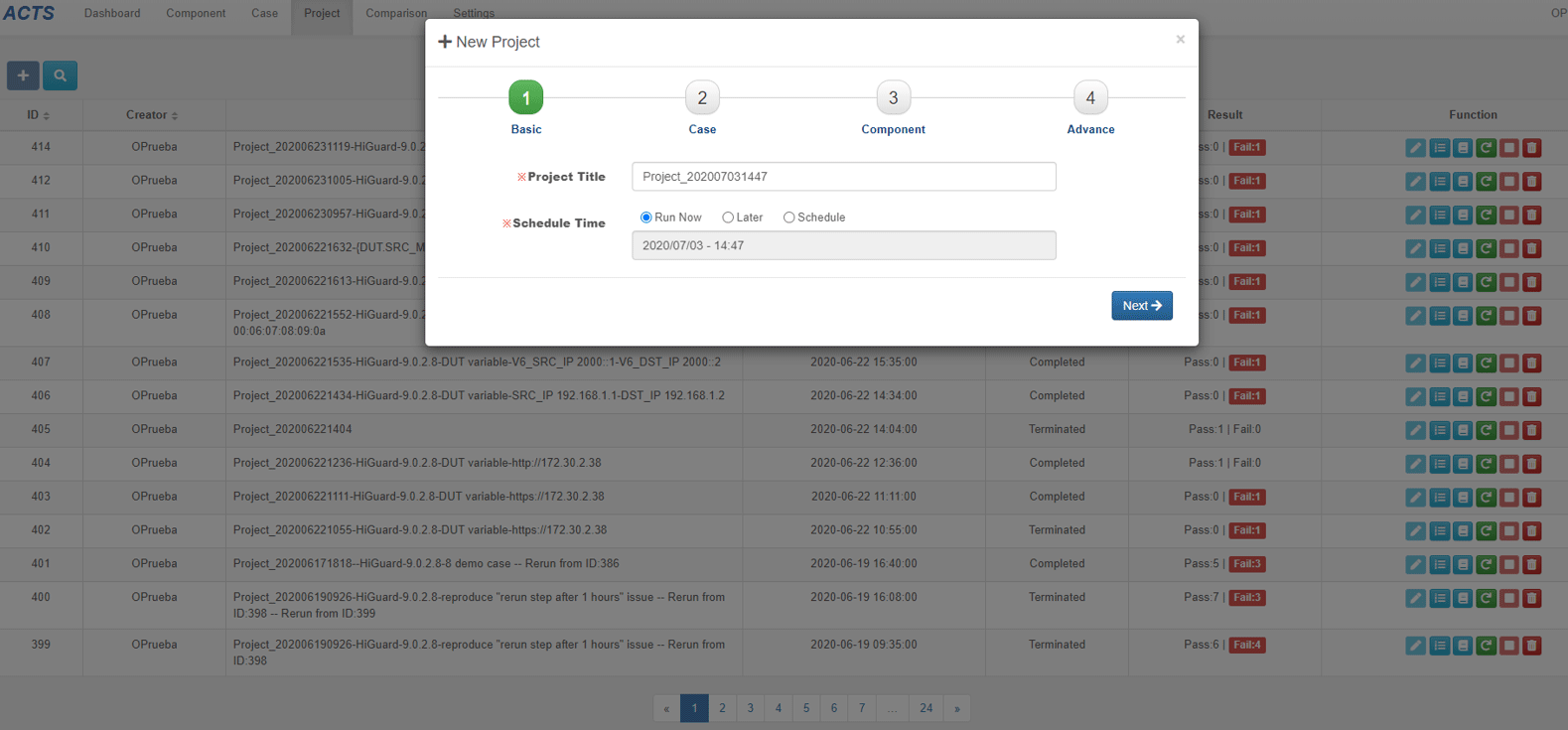 Schedule Test Project